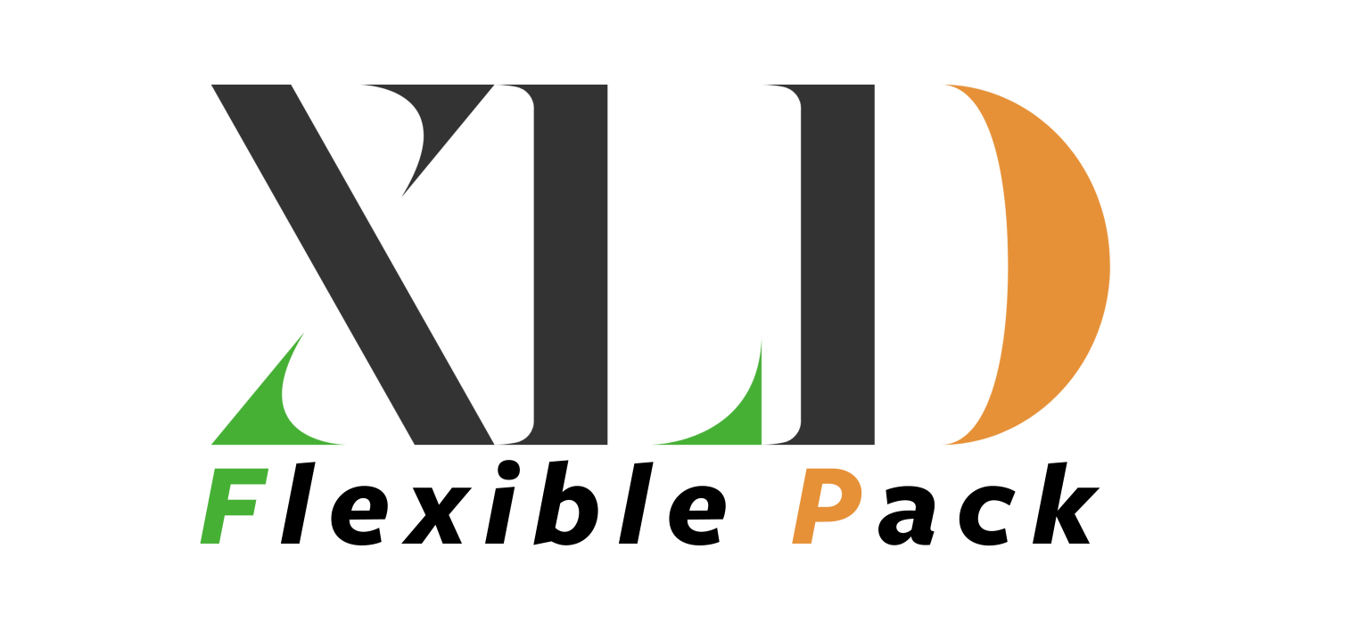 XLD Flexible Packaging company logo with green and orange accent on transparent background