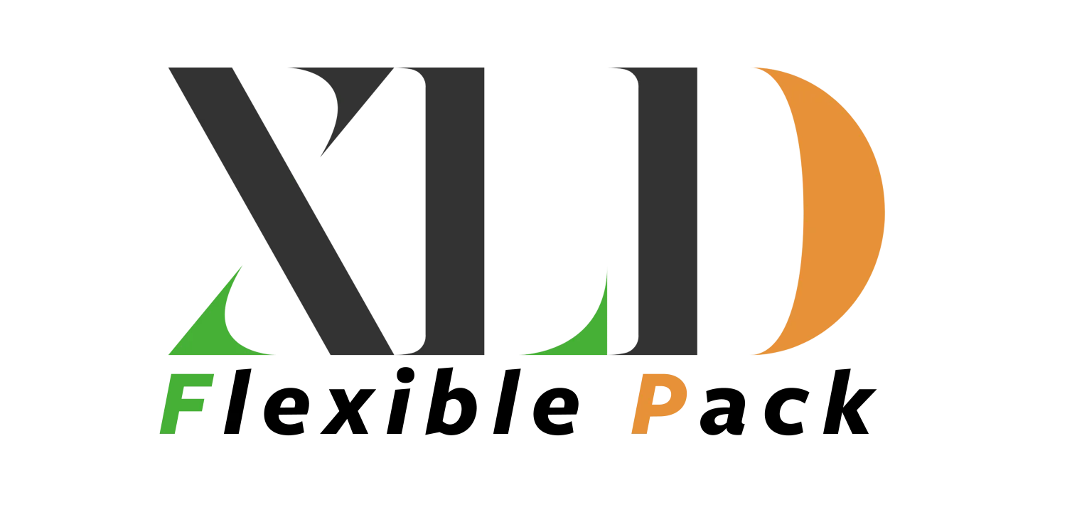 XLD Flexible Packaging company logo with green and orange accent on transparent background