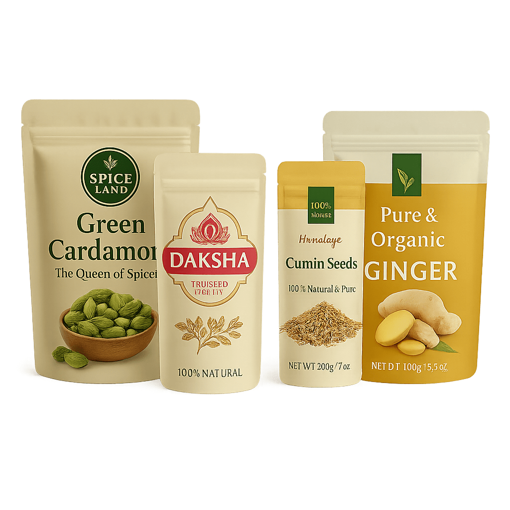Spice and sugar flexible packaging by XLD