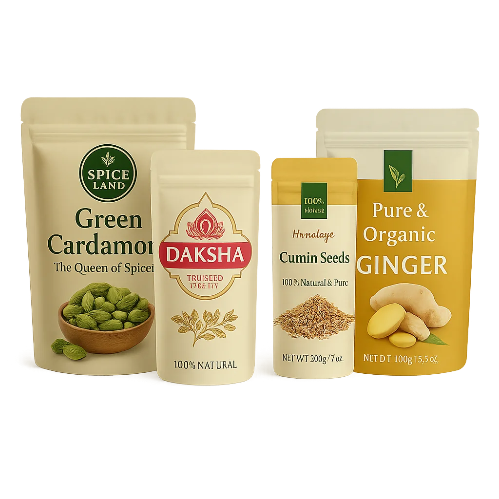 Spice and sugar flexible packaging by XLD