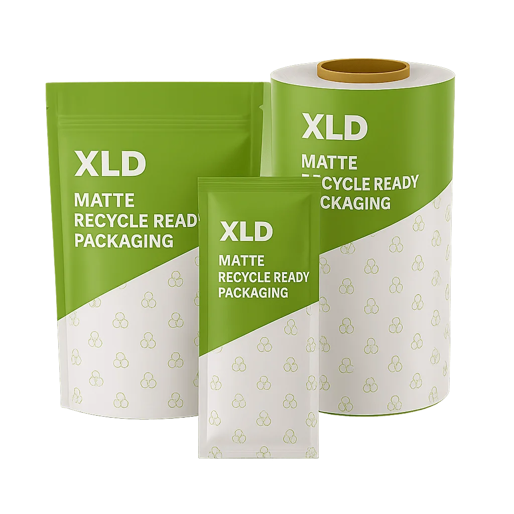 XLD Matt and gloss BOPP flexible packaging film roll for food packaging
