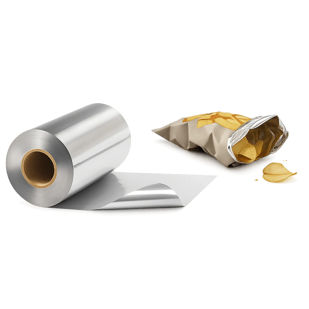 High barrier flexible packaging rollstock cross-section showing EVOH barrier layer structure