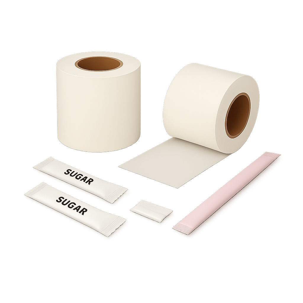 Stick Pack Laminate Roll with sugar sachet packaging samples