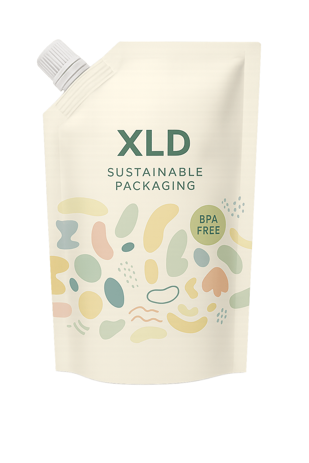 BPA-free reusable laundry liquid refill pouch with spout, made by XLD