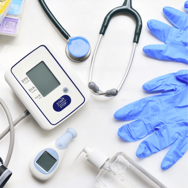 Flexible packaging solutions for wellness and healthcare products including gloves, stethoscope, and medical devices.