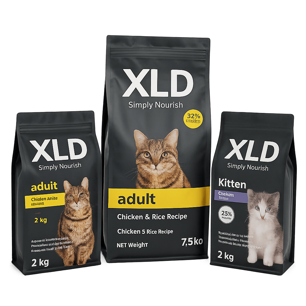 flat bottom pouches for cat and kitten food by XLD