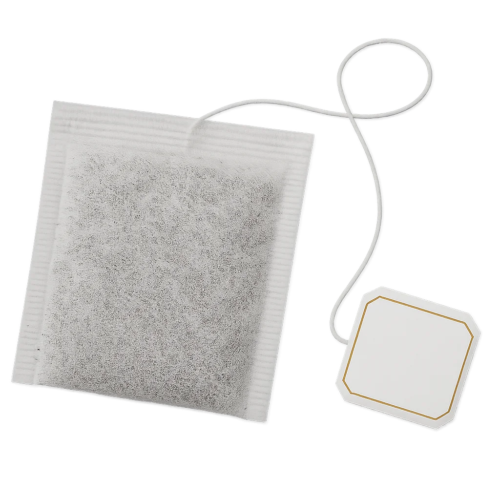 Heat seal tea filter paper with string and tag for premium tea packaging