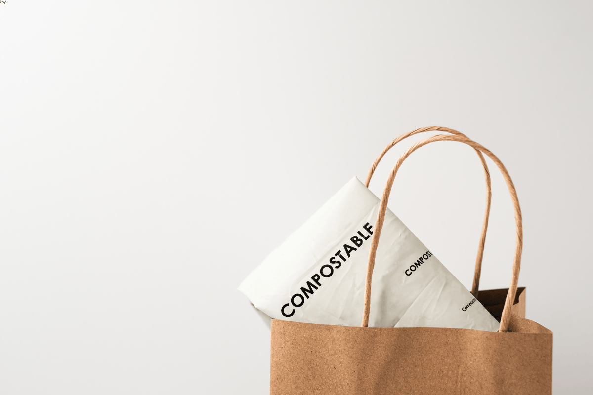 Compostable paper packaging made from biodegradable materials