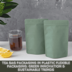 Green stand-up pouch for organic tea