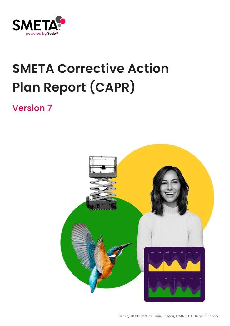 Cover page of SMETA Corrective Action Plan Report (CAPR) Version 7 by Sedex, representing XLD’s successful completion of SMETA audit certification.