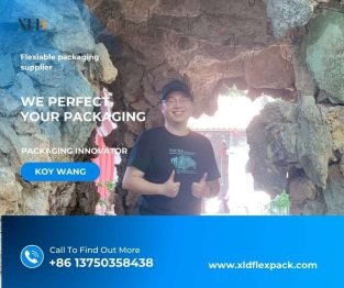 Koy Wang, author of XLDflex Insights & Trends blog, standing in front of a rock formation, representing XLD flexible packaging expertise
